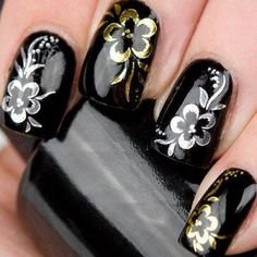 Black & Silver Flower Design