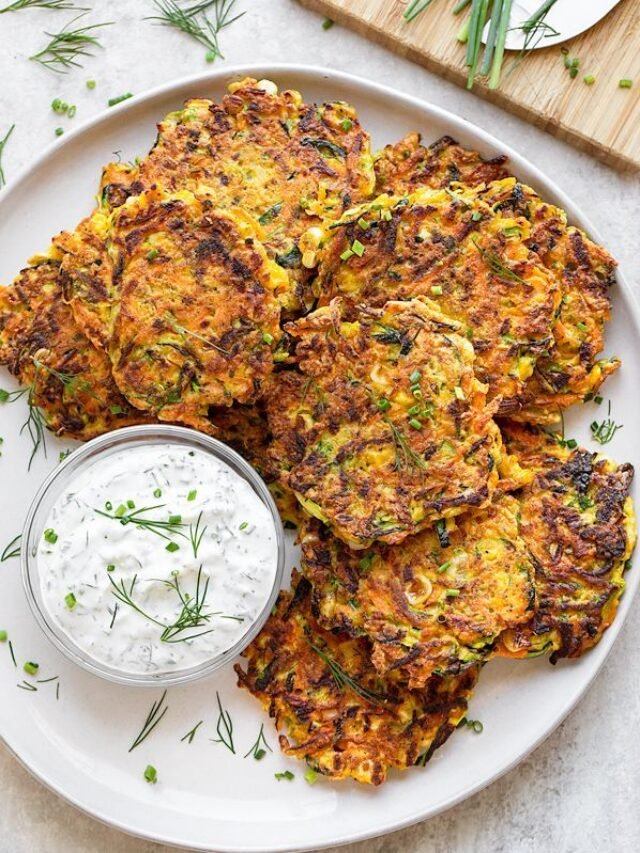 CORN, ZUCCHINI AND CARROT FRITTERS